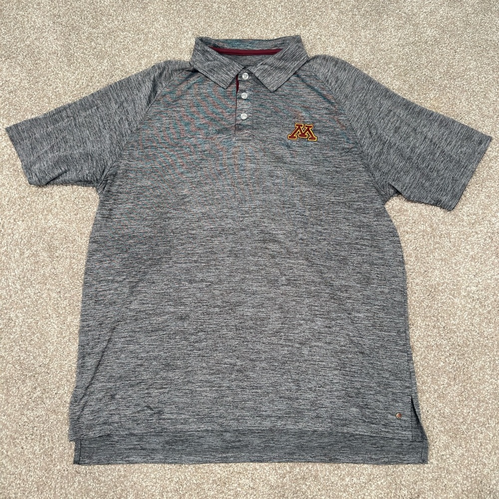 Men's Gray U of MN College Polo Shirt